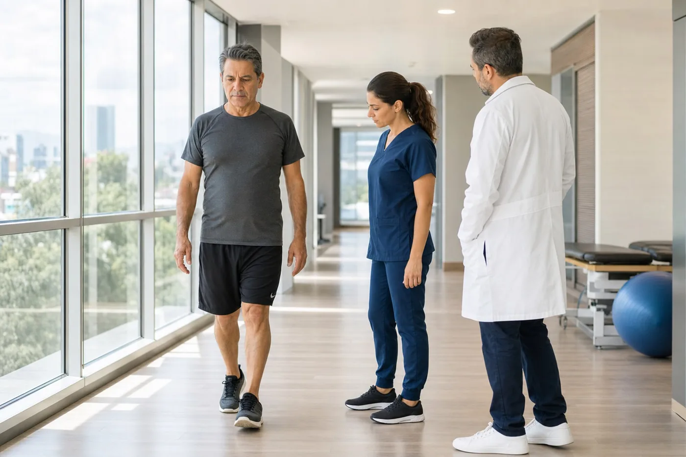 Evaluación clínica de pelvis y longitud de piernas
